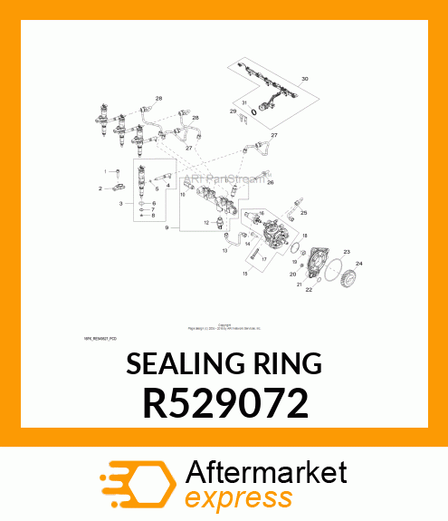 SEALING RING,9.0L FUEL INJECTOR CON R529072