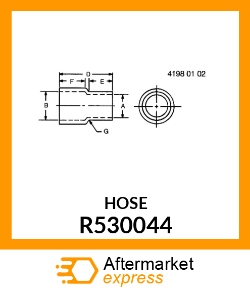 HOSE,SEAWATER TUBE TO HEAT EXCHANGE R530044