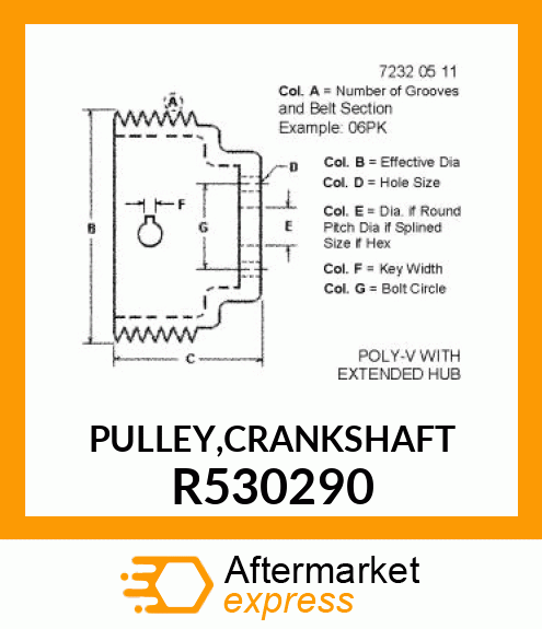 PULLEY,CRANKSHAFT R530290