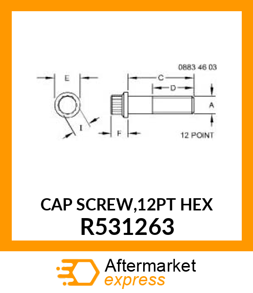 CAP SCREW,12PT HEX R531263