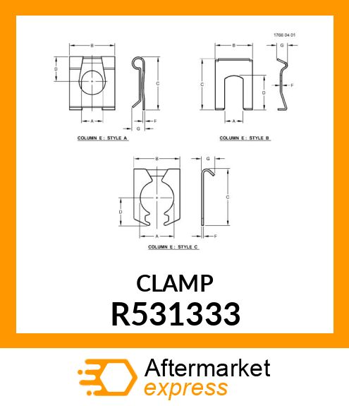 CLIP,SPRING RETAINING R531333