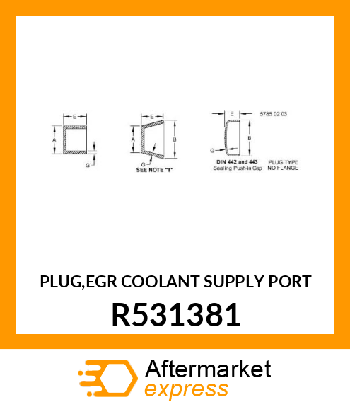 PLUG,EGR COOLANT SUPPLY PORT R531381