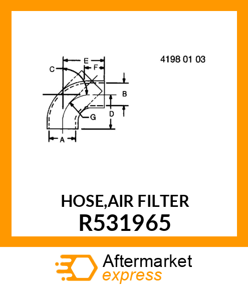 HOSE,AIR FILTER R531965