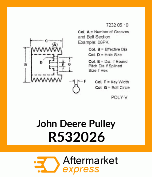 PULLEY,ALTERNATOR (ISKRA) R532026