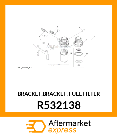 BRACKET,BRACKET, FUEL FILTER R532138