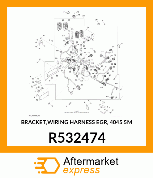 BRACKET,WIRING HARNESS EGR, 4045 5M R532474