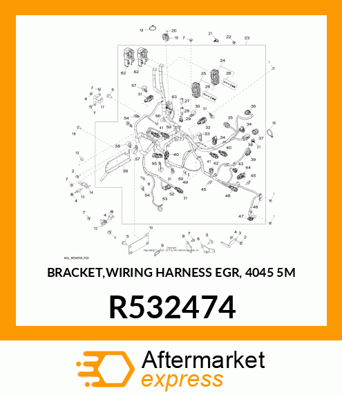 BRACKET,WIRING HARNESS EGR, 4045 5M R532474