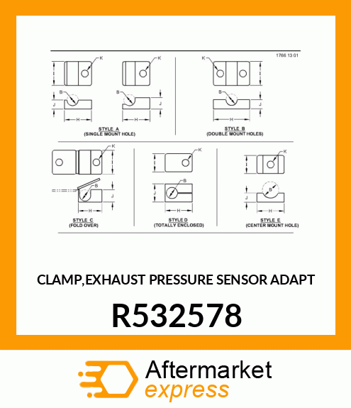 CLAMP,EXHAUST PRESSURE SENSOR ADAPT R532578