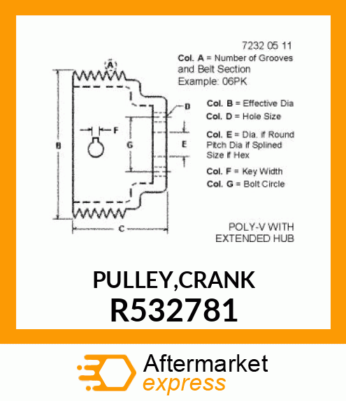 PULLEY,CRANK R532781