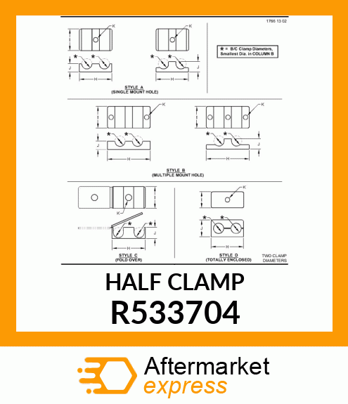 HALF CLAMP,2 LINE R533704