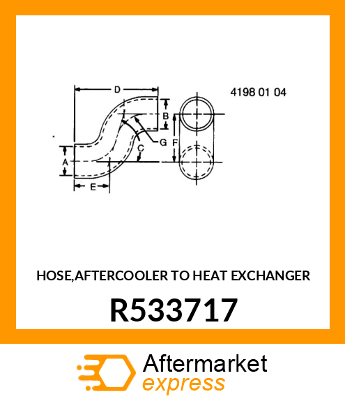 HOSE,AFTERCOOLER TO HEAT EXCHANGER R533717