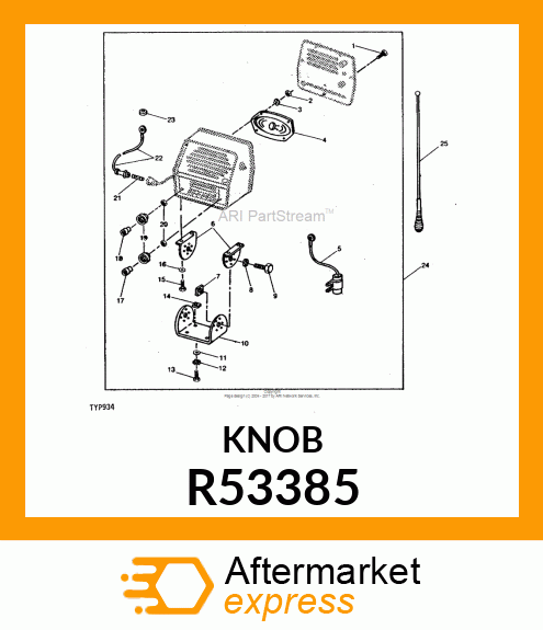 KNOB,TONE CONTROL R53385