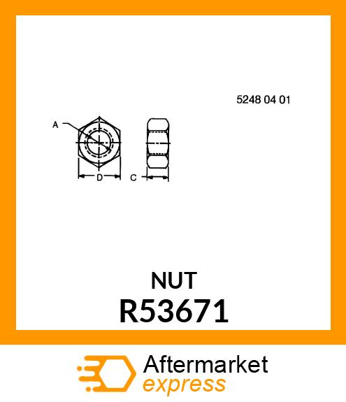 NUT,SPECIAL HEX R53671