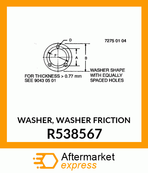 WASHER, WASHER FRICTION R538567