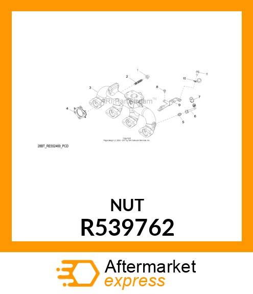 FLANGE NUT, HEX FLANGE M10X1.5 R539762