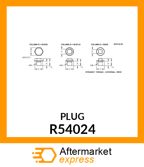 PLUG, SCREW R54024