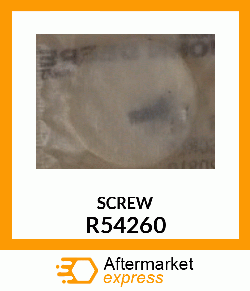 Spare part R54260 + SCREW,OVAL HEAD MACHINE