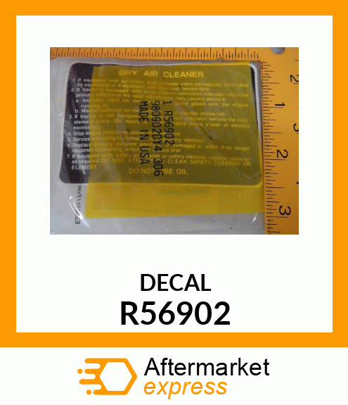 LABEL,DRY AIR CLEANER R56902