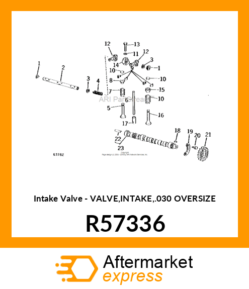 Intake Valve - VALVE,INTAKE,.030 OVERSIZE R57336