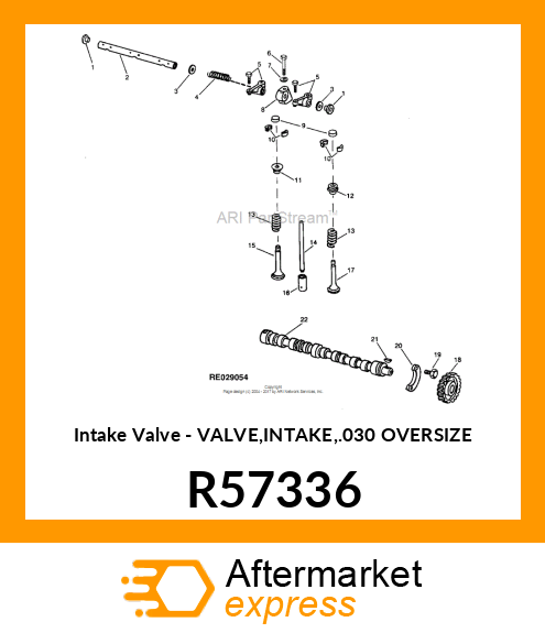 Intake Valve - VALVE,INTAKE,.030 OVERSIZE R57336