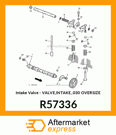 Intake Valve - VALVE,INTAKE,.030 OVERSIZE R57336