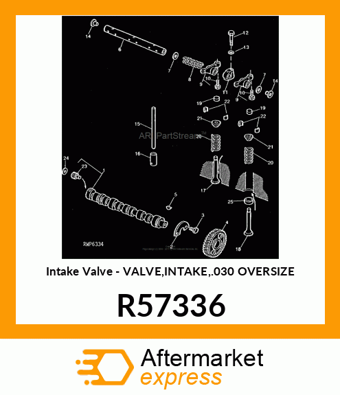 Intake Valve - VALVE,INTAKE,.030 OVERSIZE R57336