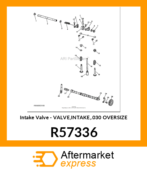 Intake Valve - VALVE,INTAKE,.030 OVERSIZE R57336