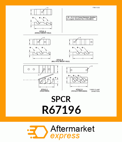 CLAMP,FUEL INJECTION LINE HALF R67196