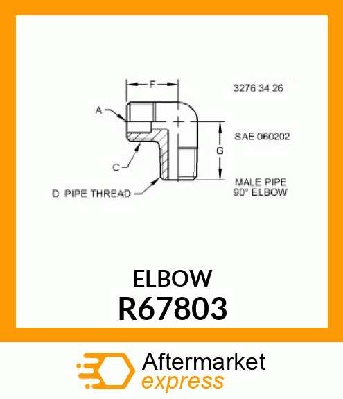 ELBOW, 90 DEGREE MALE R67803