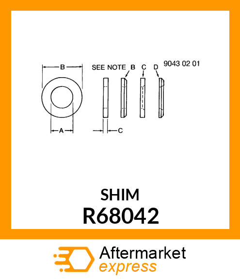 SHIM, 1.00 MM R68042