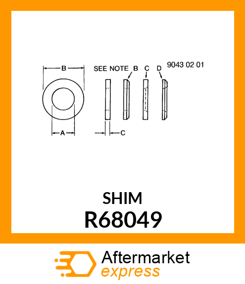 SHIM, 1.35 MM R68049