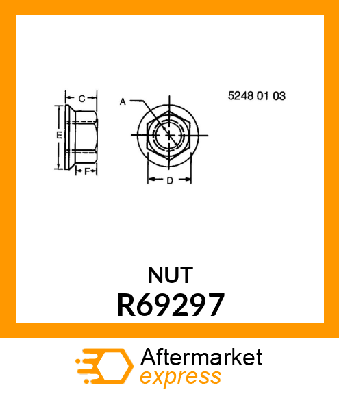 FLANGE NUT, NUT, FLANGED R69297