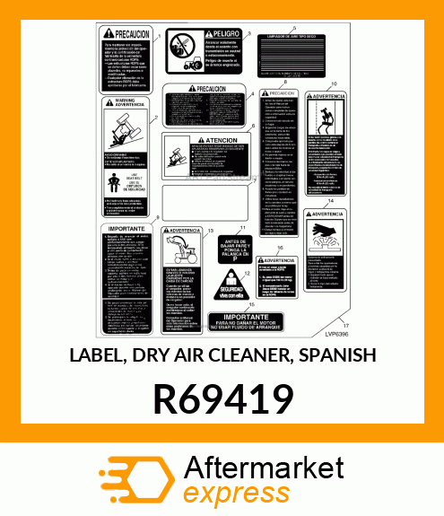 LABEL, DRY AIR CLEANER, SPANISH R69419