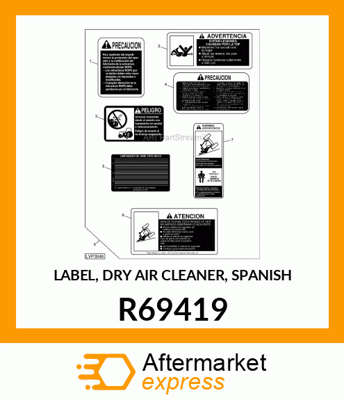 LABEL, DRY AIR CLEANER, SPANISH R69419