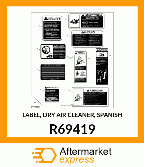 LABEL, DRY AIR CLEANER, SPANISH R69419