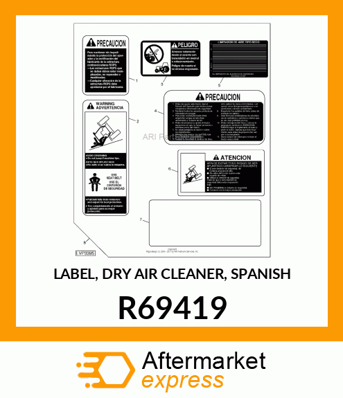 LABEL, DRY AIR CLEANER, SPANISH R69419