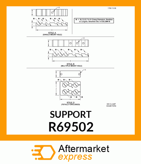 CLAMP, HALF, UPPER R69502