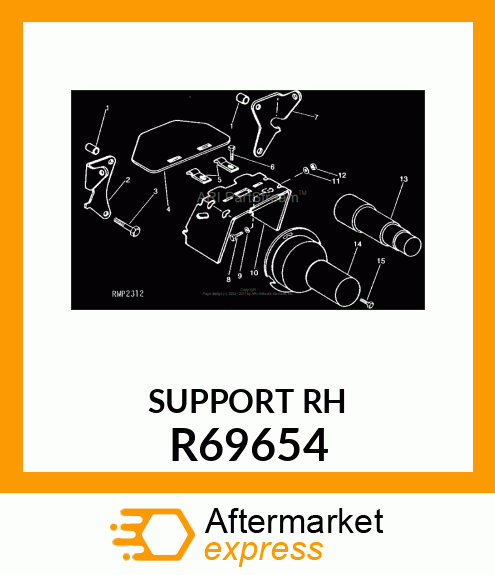 SUPPORT, PTO MASTER SHIELD, RH R69654