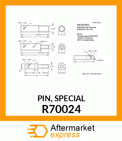 PIN, SPECIAL R70024