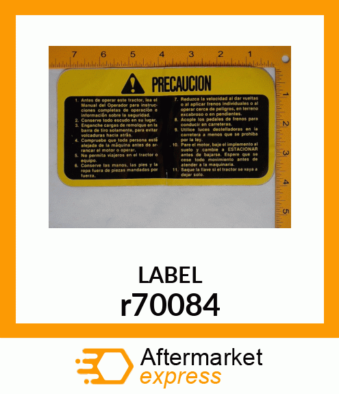 LABEL, CAUTION r70084