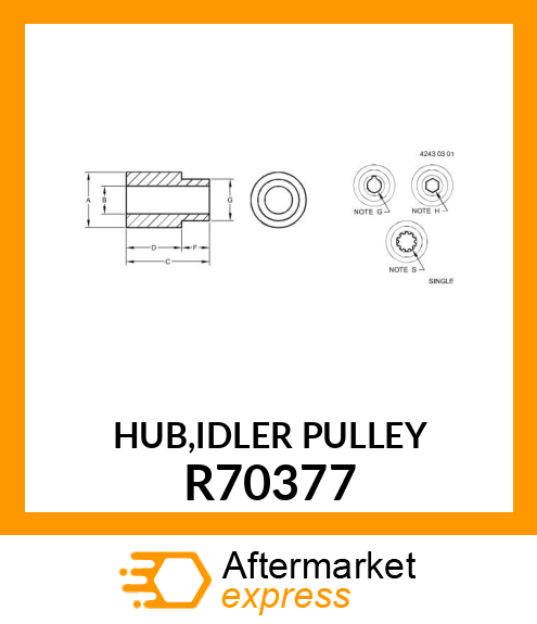 HUB,IDLER PULLEY R70377