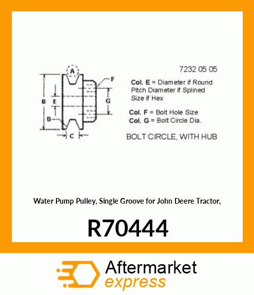 PULLEY VENTILATOR R70444