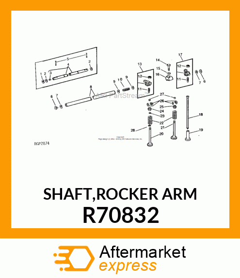 SHAFT,ROCKER ARM R70832