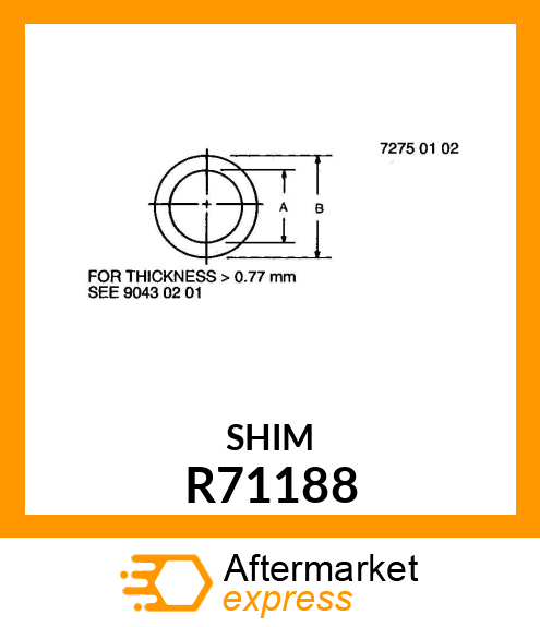 SHIM, 0.38 STEEL R71188