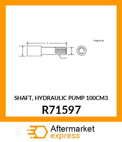 SHAFT, HYDRAULIC PUMP (100CM3) R71597