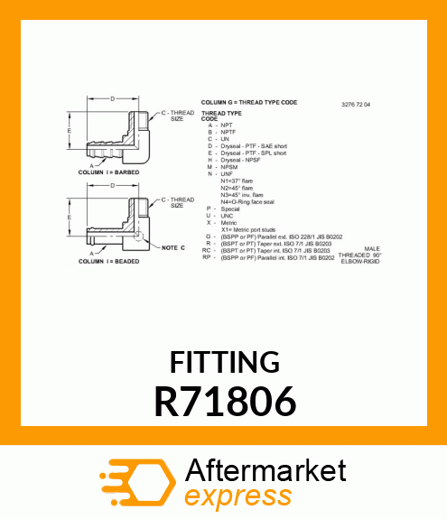 ELBOW, 90 DEGREE R71806