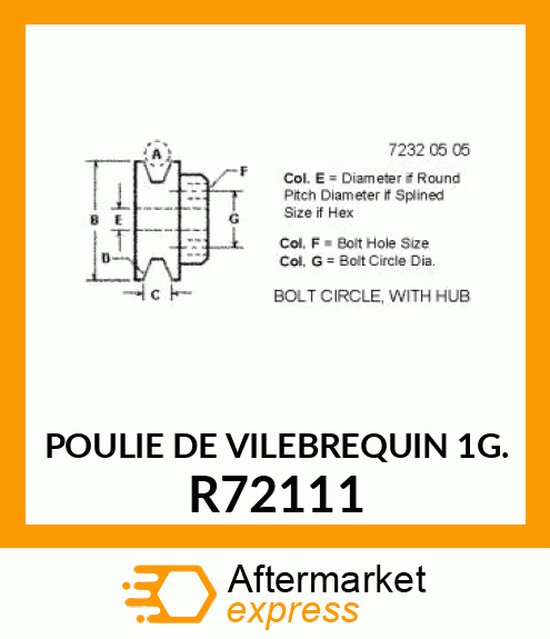 POULIE DE VILEBREQUIN 1G. R72111