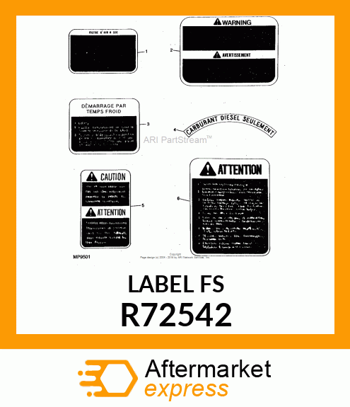 Label - LABEL, COLD STARTING INST (FRENCH) R72542