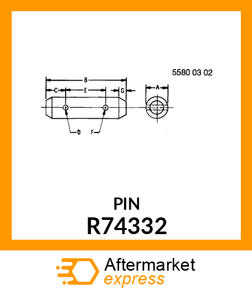 PIN, SHAFT,SELECTIVE CONTROL VALVE R74332