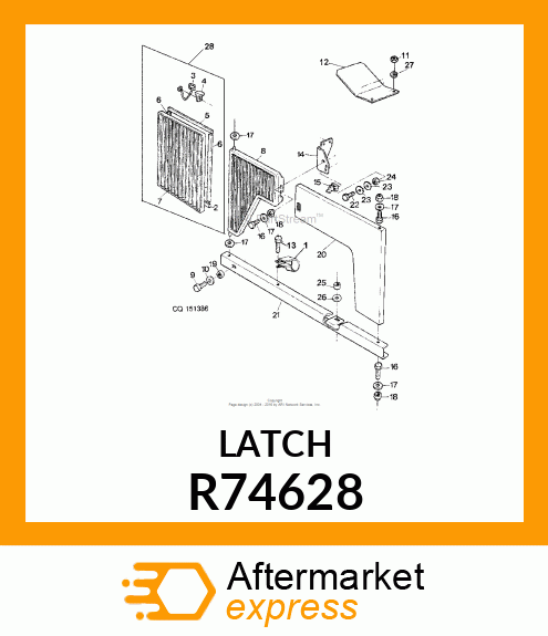 LATCH, GRILLE SCREEN R74628